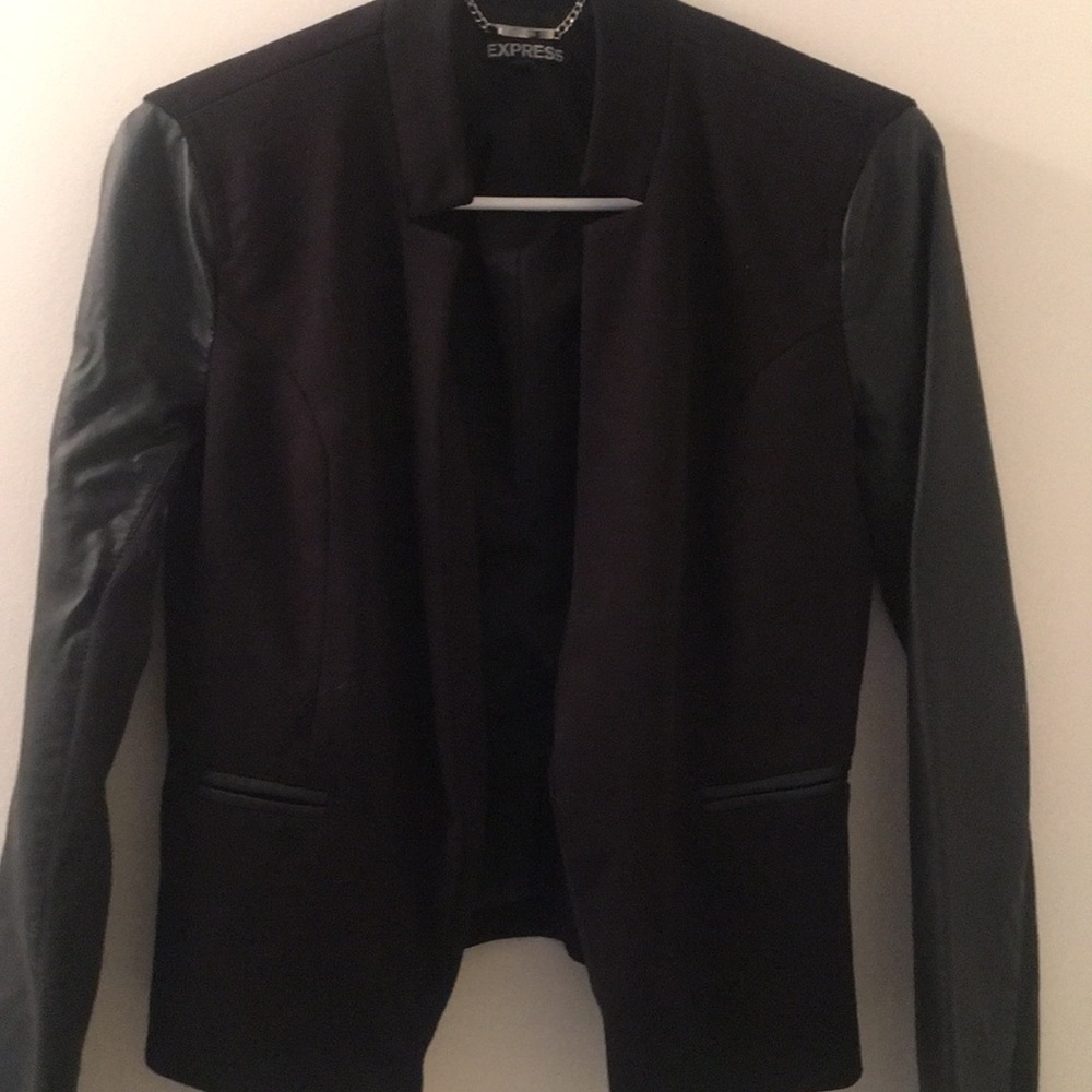 Express Blazer with faux leather details NWOT
